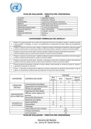 FICHA DE EVALUACION -PRACTI3CAS PRE PROFESIONALES