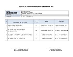 PLAN DE CAPACITACION 2014