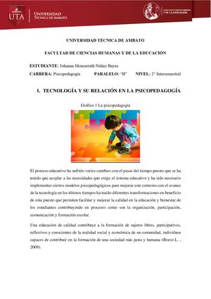Tic´s Ensayo Tecnología Y Su Relación En La Psicopedagogía
