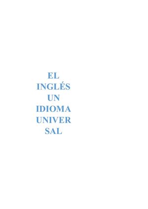 El Inglés un idioma universal