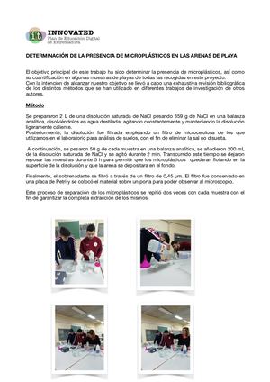 Microplásticos en las muestras de arena