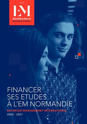 2020-2021 Financement Bachelor Management International EM Normandie