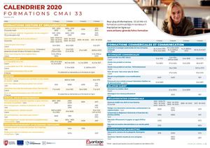 Calendrier des formations 2020