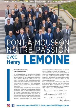 Programme Pont-à-Mousson notre passion avec Henry LEMOINE