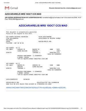 Gmail - AZOCAR ARELIS MRS 10OCT CCS MAD