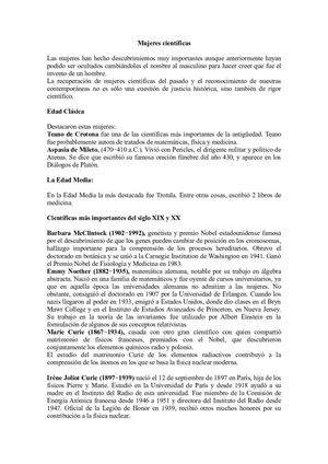 MUJERES CIENTÍFICAS