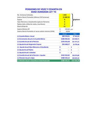 Calculadora Pension Ley73 imss MEXICO