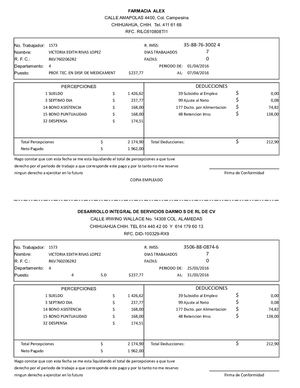 Formato Recibo Nomina