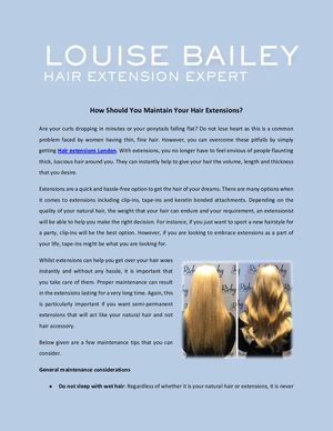 Calameo How Should You Maintain Your Hair Extensions