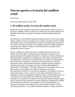 Coser Aportes Teoria Conflicto Social