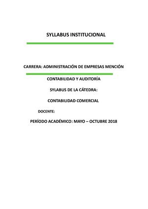 Sylabus De Contabilidad