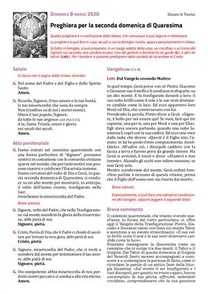 Sussidio Preghiera Personale Seconda Domenica Di Quaresima 2020