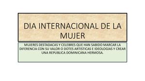 Dia Internacional De La Mujer