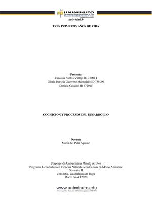 Tres Primeros Años De Vida