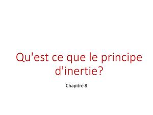 Qu'est Ce Que Le Principe D'inertie