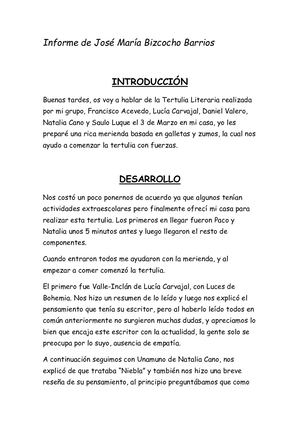 Informe De José María Bizcocho Barrios