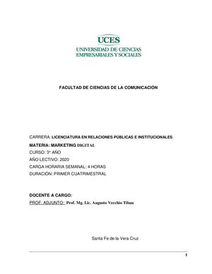 Programa De Cátedra Marketing Digital 2020 Santa Fe
