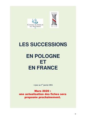 Les Successions en France et en Pologne