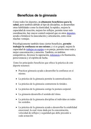 Beneficios De La Gimnasia