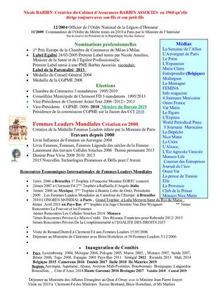 Le parcours de NICOLE BARBIN