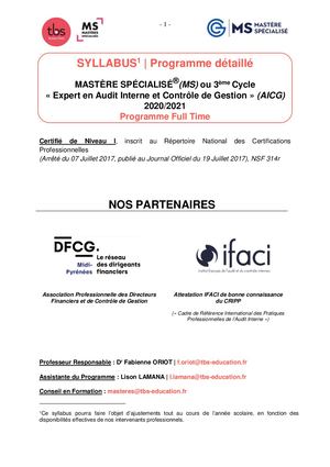 TBS MS AICG Syllabus Full time