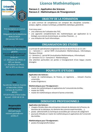 Licence Mathematiques