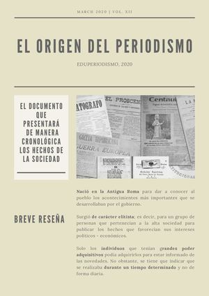 Origen Del Periodismo