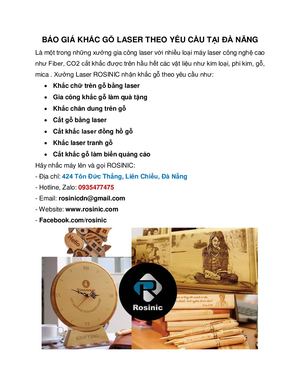 BÁO GIÁ KHẮC GỖ LASER THEO YÊU CẦU TẠI ĐÀ NẴNG
