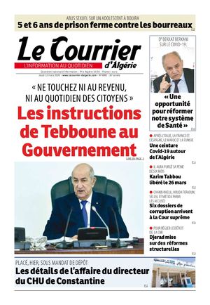 Le Courrier d'Algérie du jeudi 12 mars 2020
