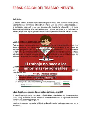 Erradicacion Trabajo Infantil Nicolas Franco 8c