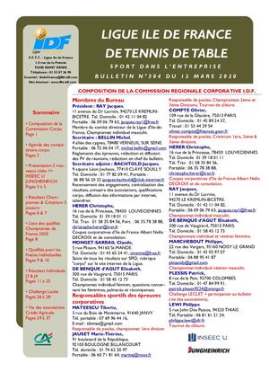 Bulletin Corpo n°304 du 12 mars 2020