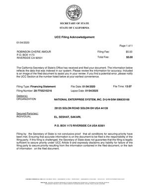 LIEN PLACED ON NATIONAL ENTERPRISE SYSTEM, INC. D-U-N-S®# 006635168, AMENDMENT [03/12/2020]