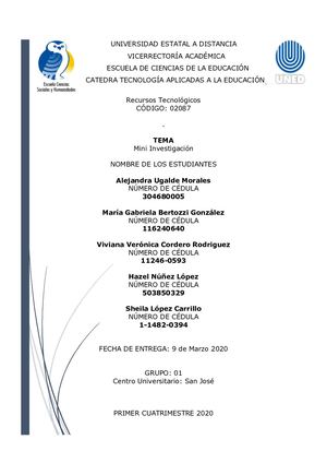 Mini Proyecto Recursos Tecnológicos 2087