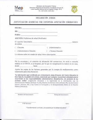 Formulario Para Justificar Ausencia Por Coronavirus