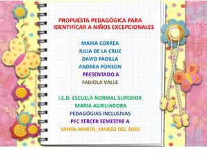 propuesta pedagógica inclusiva sobre casos excepcionales