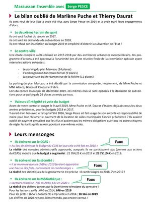 Maraussan Ensemble tract réponse