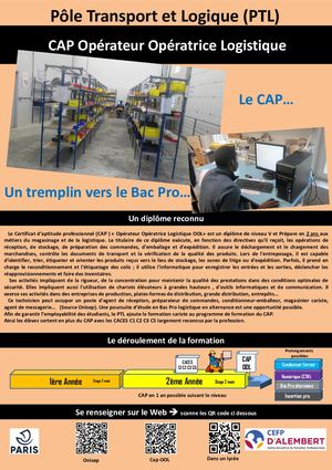 Plaquette Pole Transport Logistique CEFP D'ALEMBERT