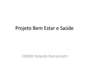 Projeto Bem Estar E Saúde