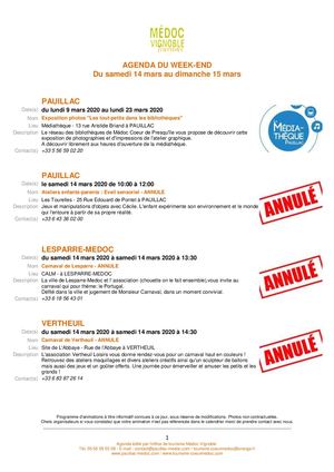 Agenda Complet 14-03 Au 22-03