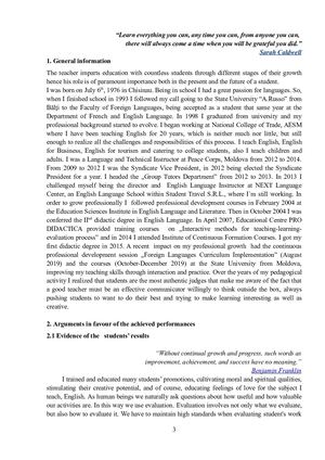 Raport Autoevaluare 2020 Rodica Ceban