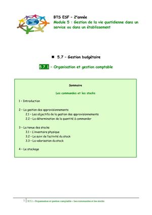 1 Les Commandes Et Les Stocks