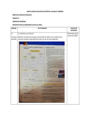 Actividades Ciencias Sociales Estela Castillo Díaz