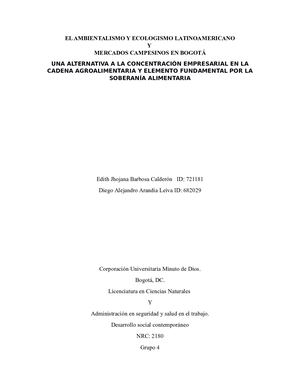 El Ambientalismo Y Ecologismo Latinoamericano