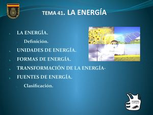Tema 41 La Energía
