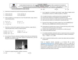 Plan De Mejoramiento Grado Decimo