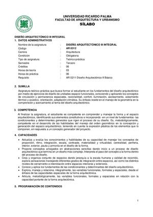 Silabos prueba arquitectura