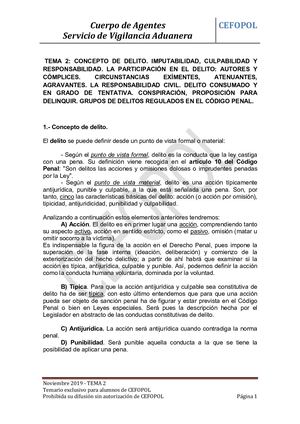 Tema 2 Concepto De Delito Pdf