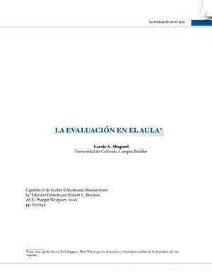 8 Shepard, Lorrie La Evaluación En El Aula (Capítulo 2)