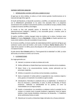 Cultura Y Arte En El XIX