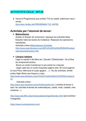 Activitats Cicle Mitjà